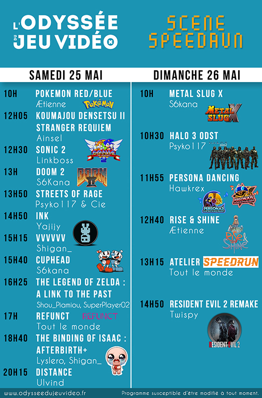 Speedrun, L'Odyssée du Jeu Vidéo 2019